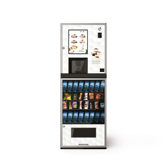 maquina vending blanca con productos